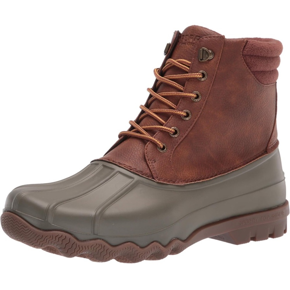 SPERRY Men's Brown and Green Duck Boots - Picture 12 of 16